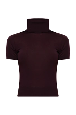 Ullturtleneck med korta ärmar