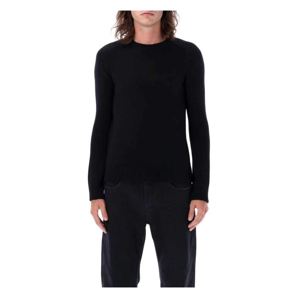 Saint Laurent Luxueuze Cashmere Gebreide Trui Zwart Aw23 Black Heren