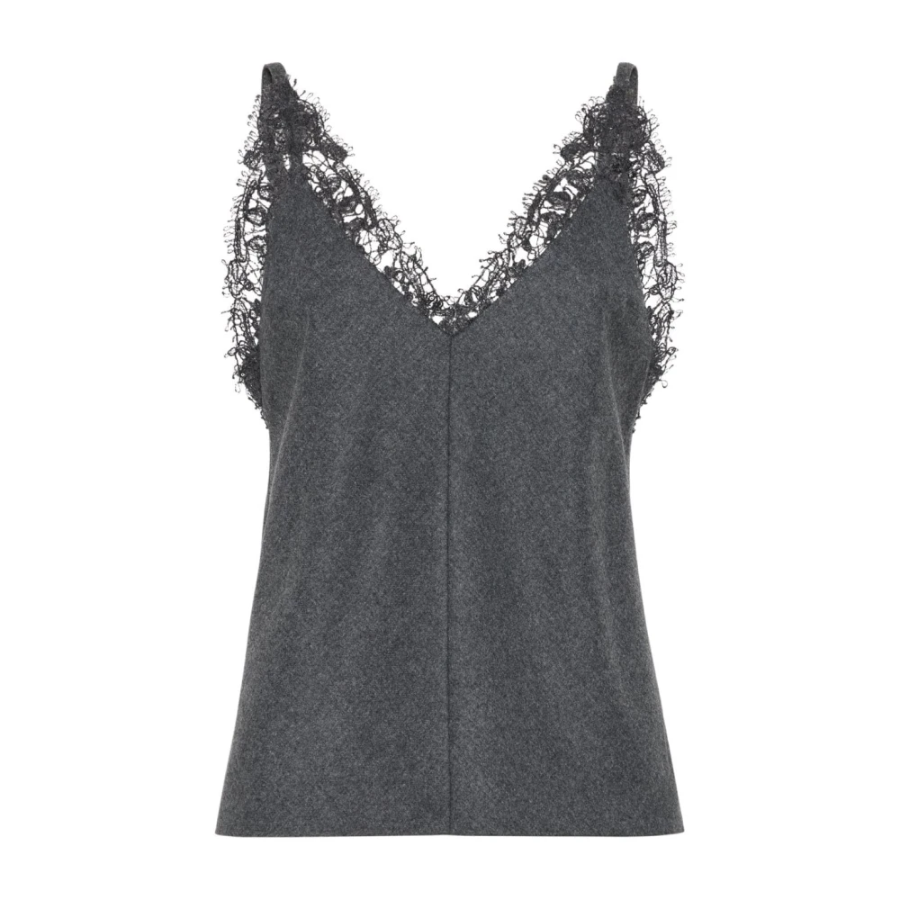 BRUNELLO CUCINELLI Stijlvolle Franela Top voor Vrouwen Gray Dames