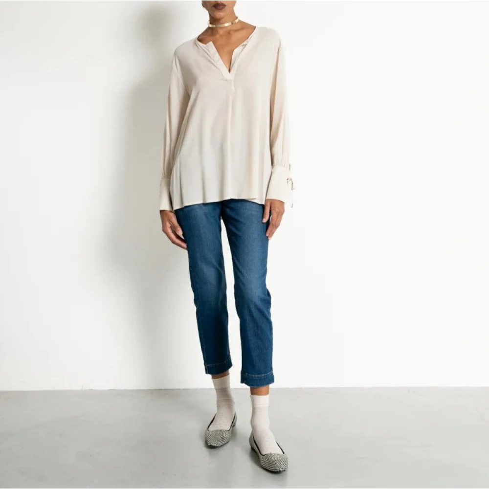 Kaos Koreaanse Stijl Blouse White Dames