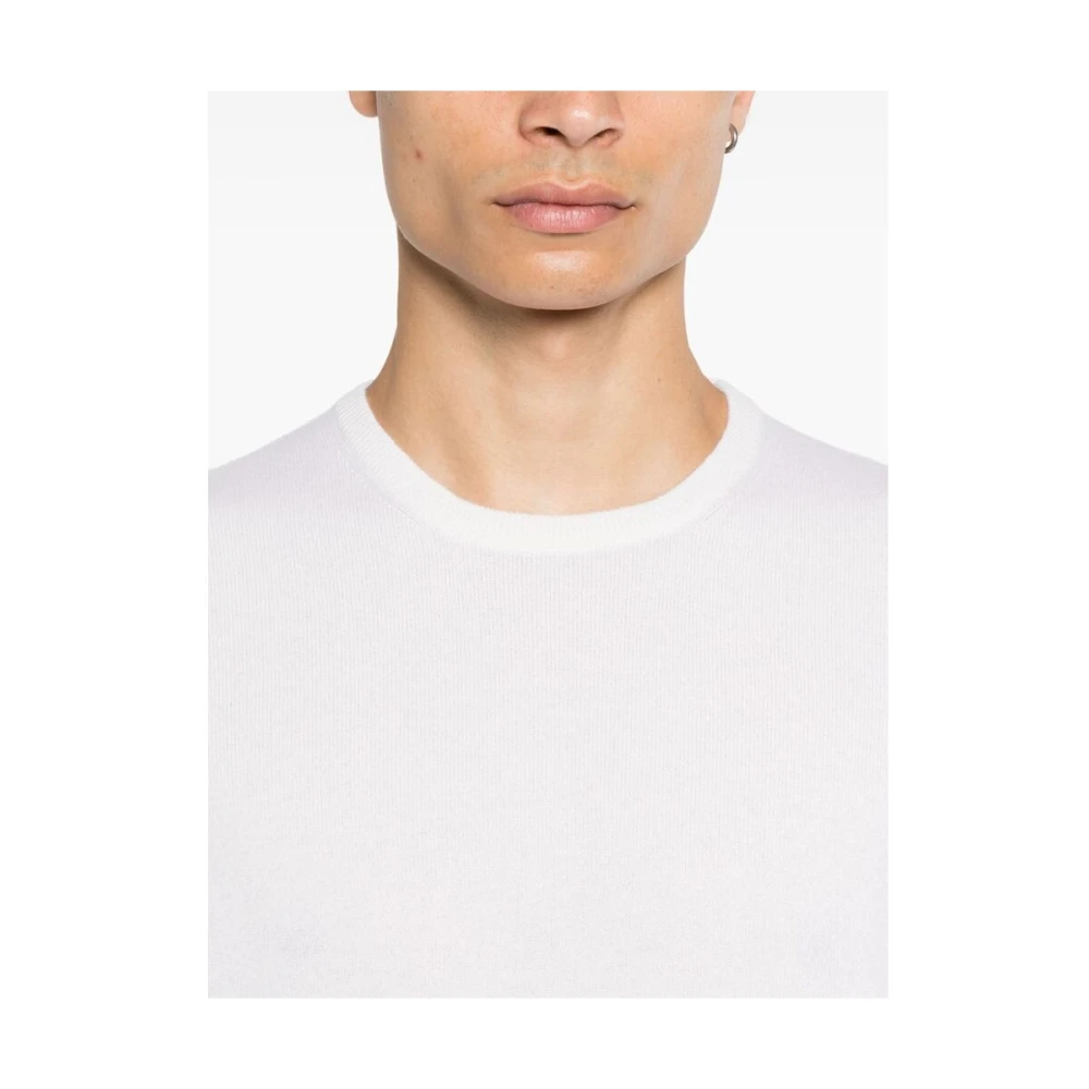 La Fileria Witte Cashmere Crew Neck Sweater White Heren