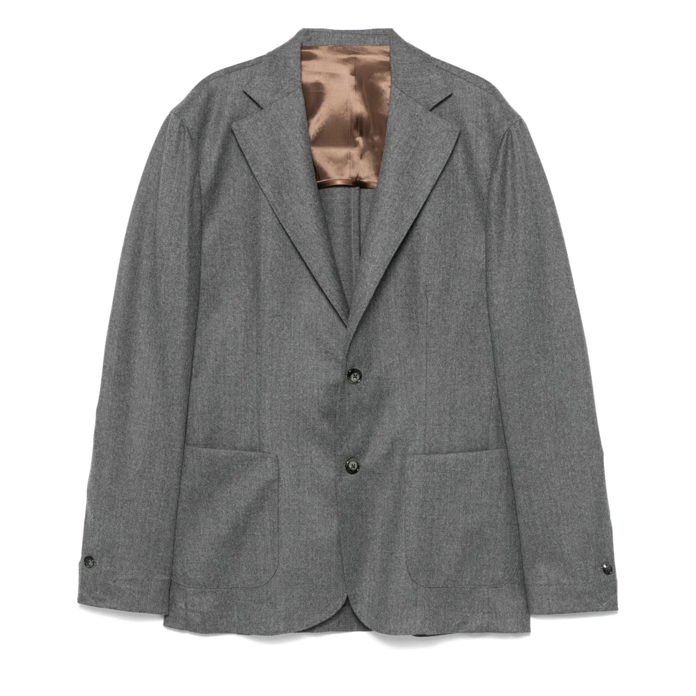 Barba Italiaanse Wollen Blazer Jas Gray Heren
