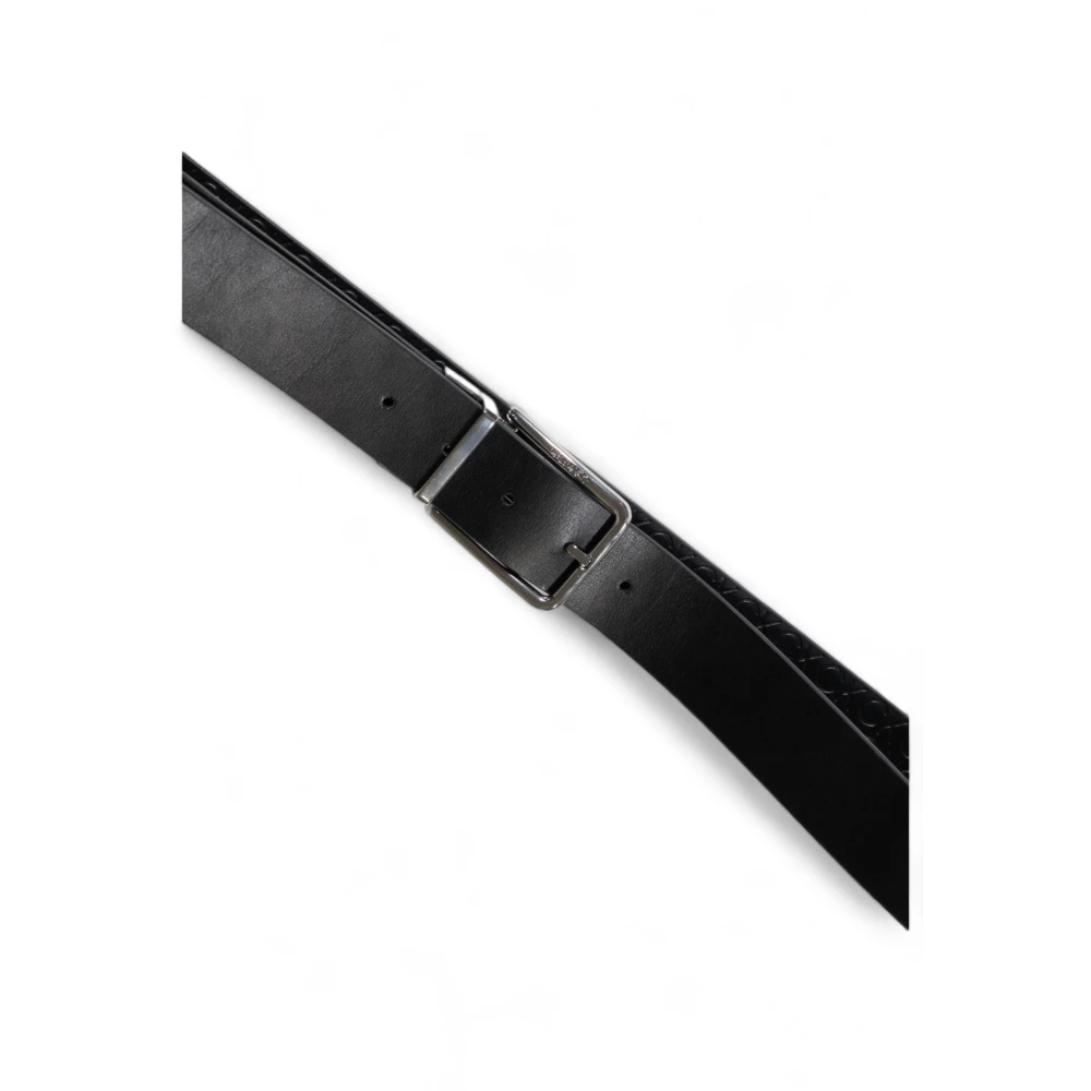 Calvin Klein Warmte Mono Leren Riem Herfst Winter Collectie Black Heren