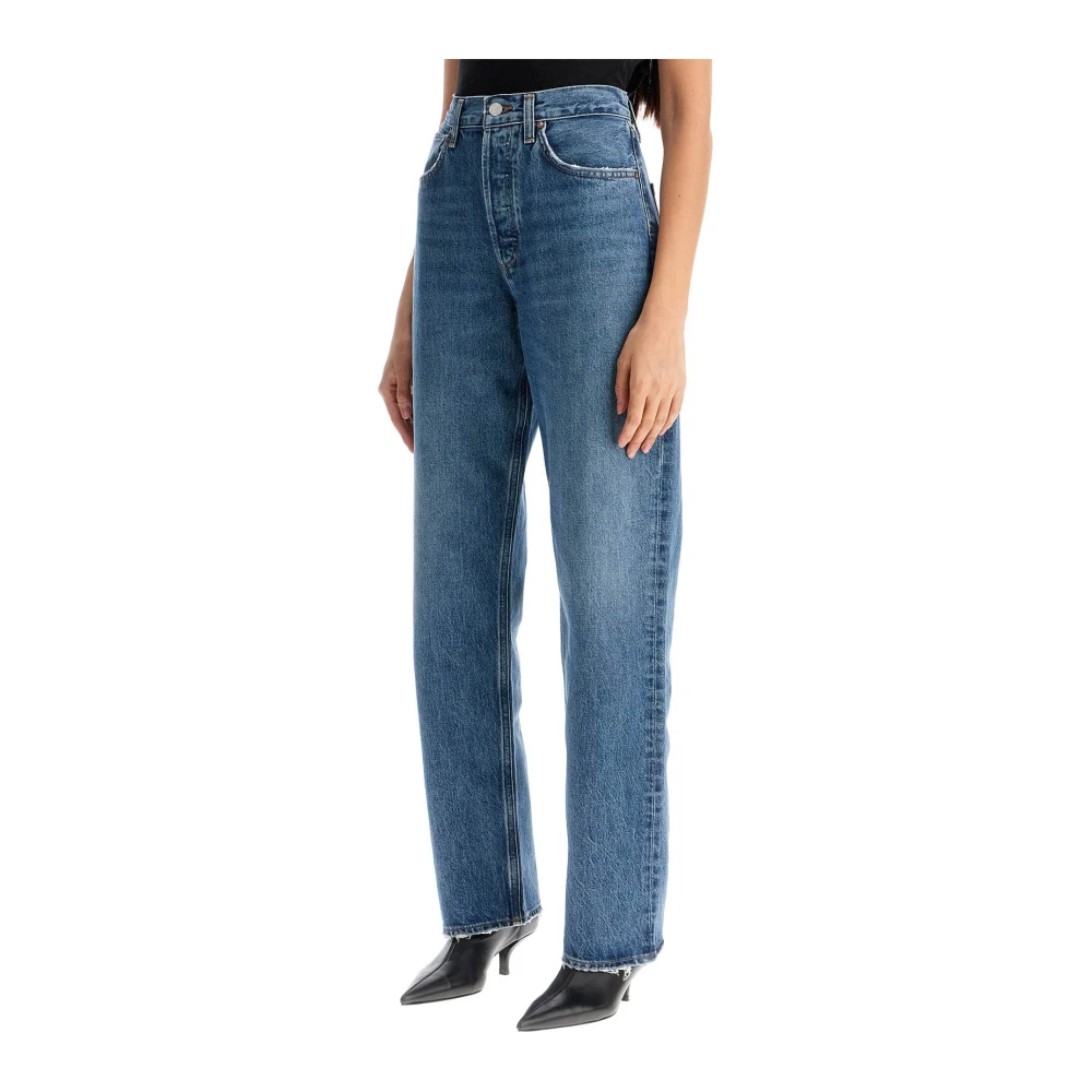 Agolde Hoge taille relaxte rechte jeans Blue Dames