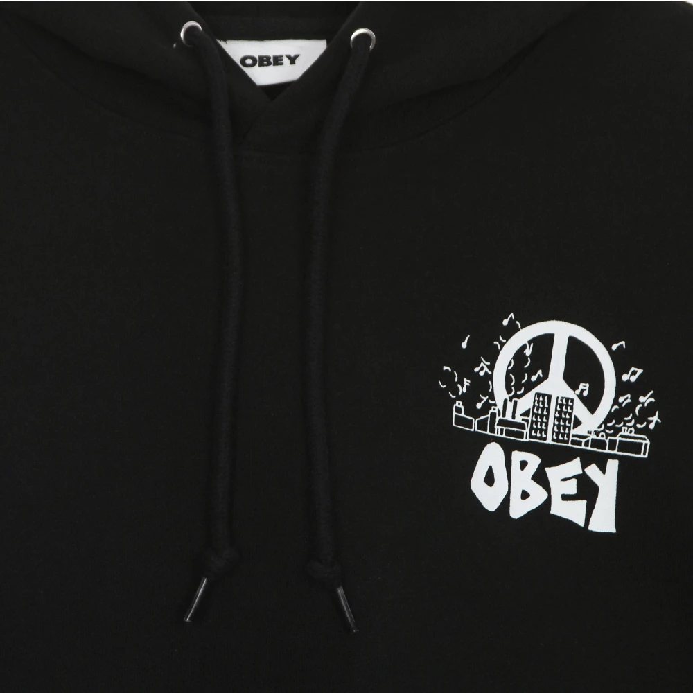 Obey City Block Premium French Terry Hood Black Heren