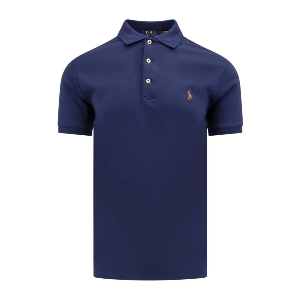 Polo Ralph Lauren Blauw Katoenen Poloshirt met Logoborduursel Blue Heren