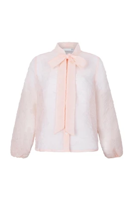 Texturerad blus med rosett