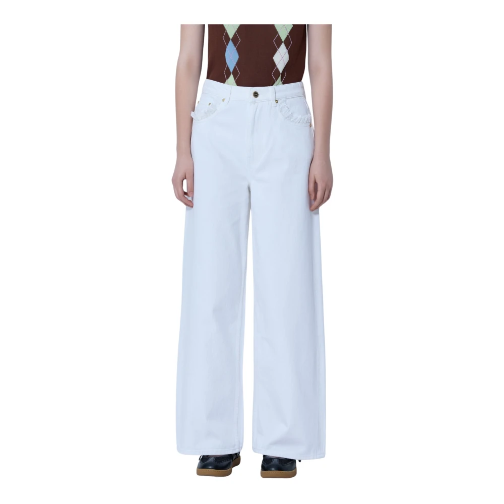 Ganni White Denim Lari Jeans - Woman Jeans White 26 - Immagine 4