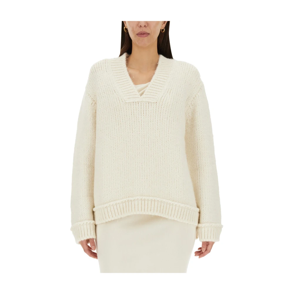 Tom Ford V-hals wollen trui voor vrouwen Beige Dames