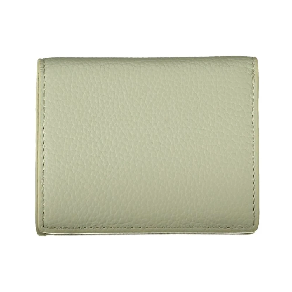 Coccinelle Groen Leren Portemonnee met Automatische Sluiting Green Dames
