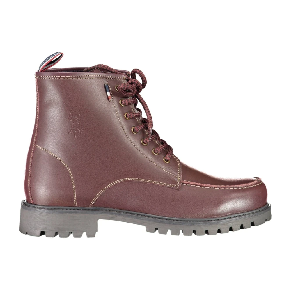 U.s. Polo Assn. Men's Pink Lace-Up Leather Boots