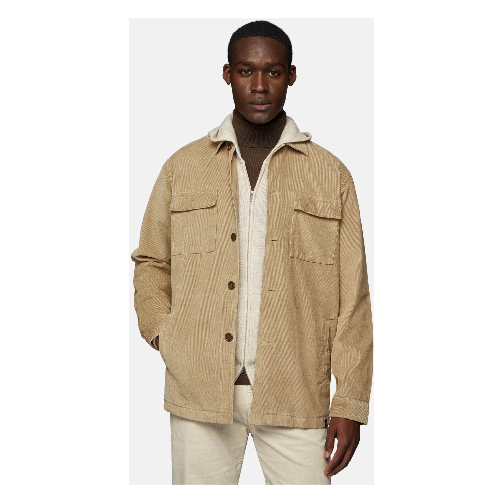 Boggi Milano Corduroy Shirt Jacket Style Link Blue Heren