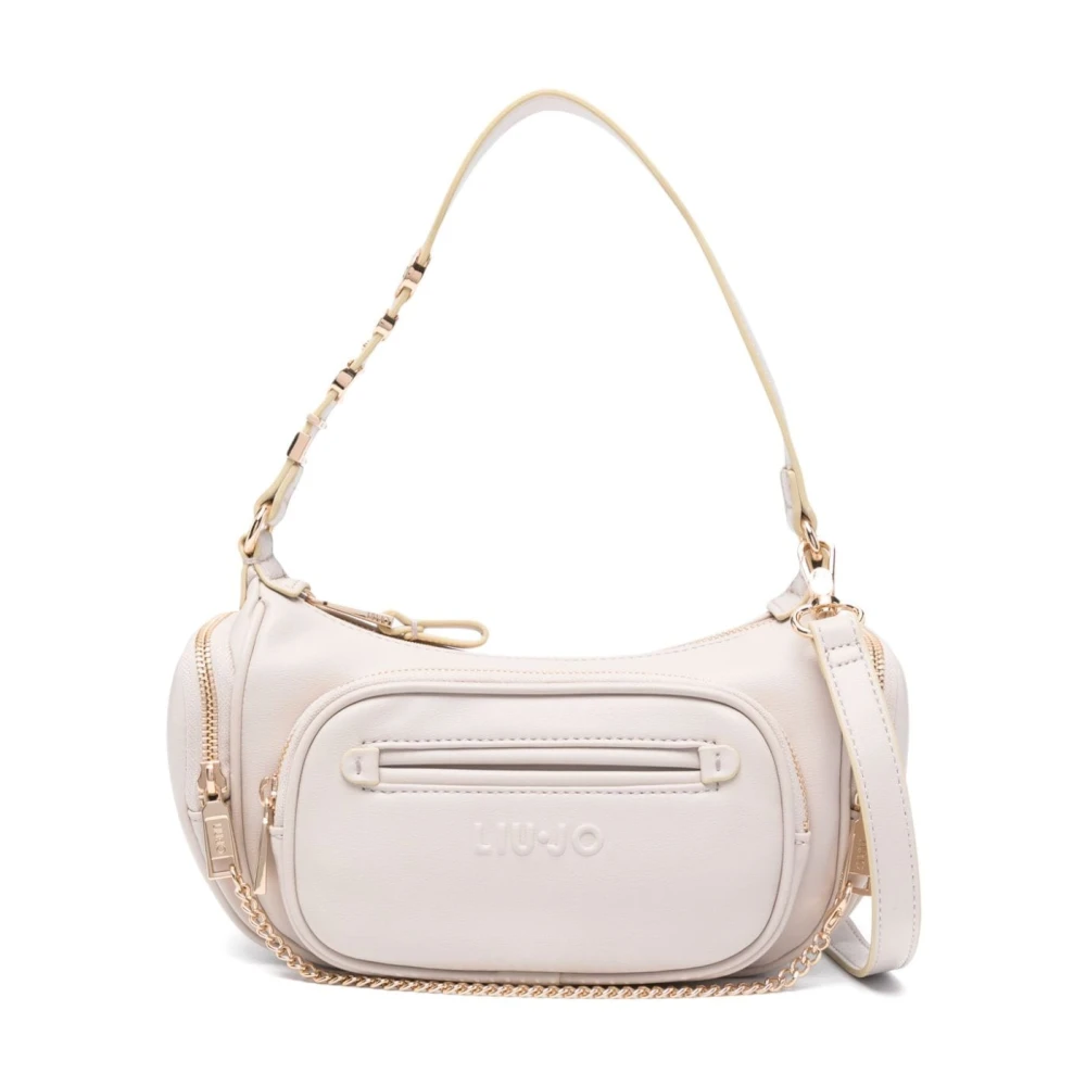 Liu Jo Eco Leren Handtas met Metalen Letters Beige Dames