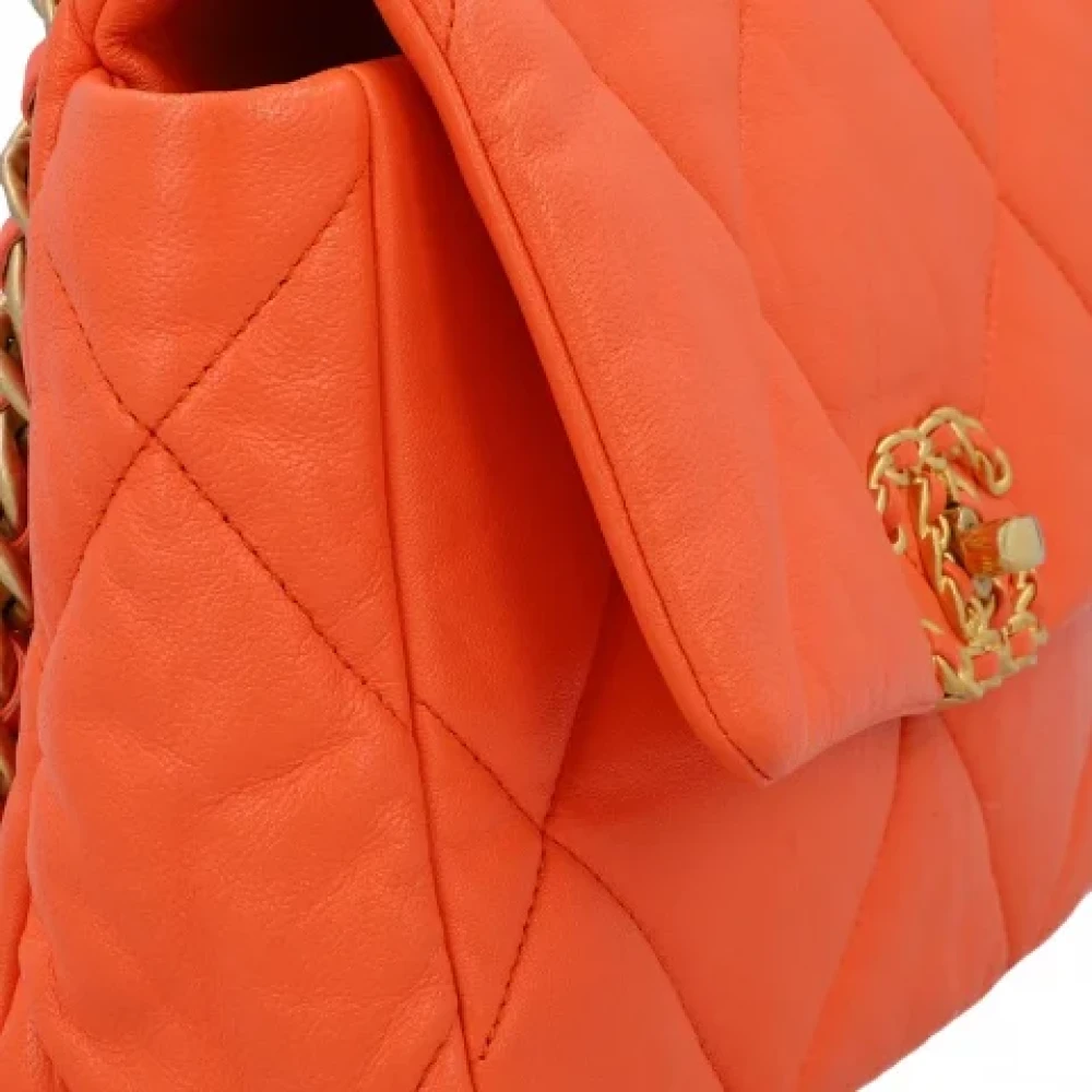 Chanel Vintage Pre-owned Leather crossbody-bags Orange Dames