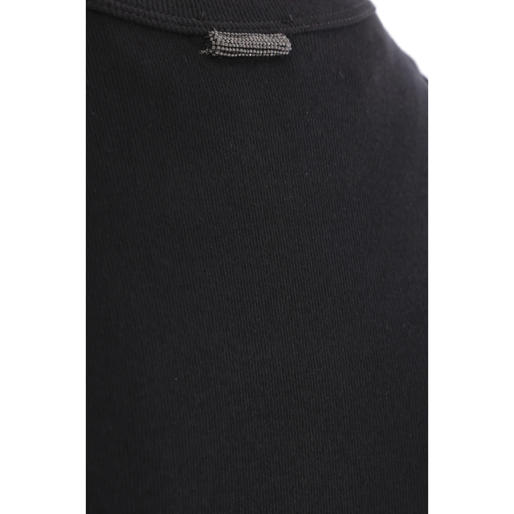 BRUNELLO CUCINELLI Zwarte Geribbelde Mouwloze Katoenen Top Black Dames