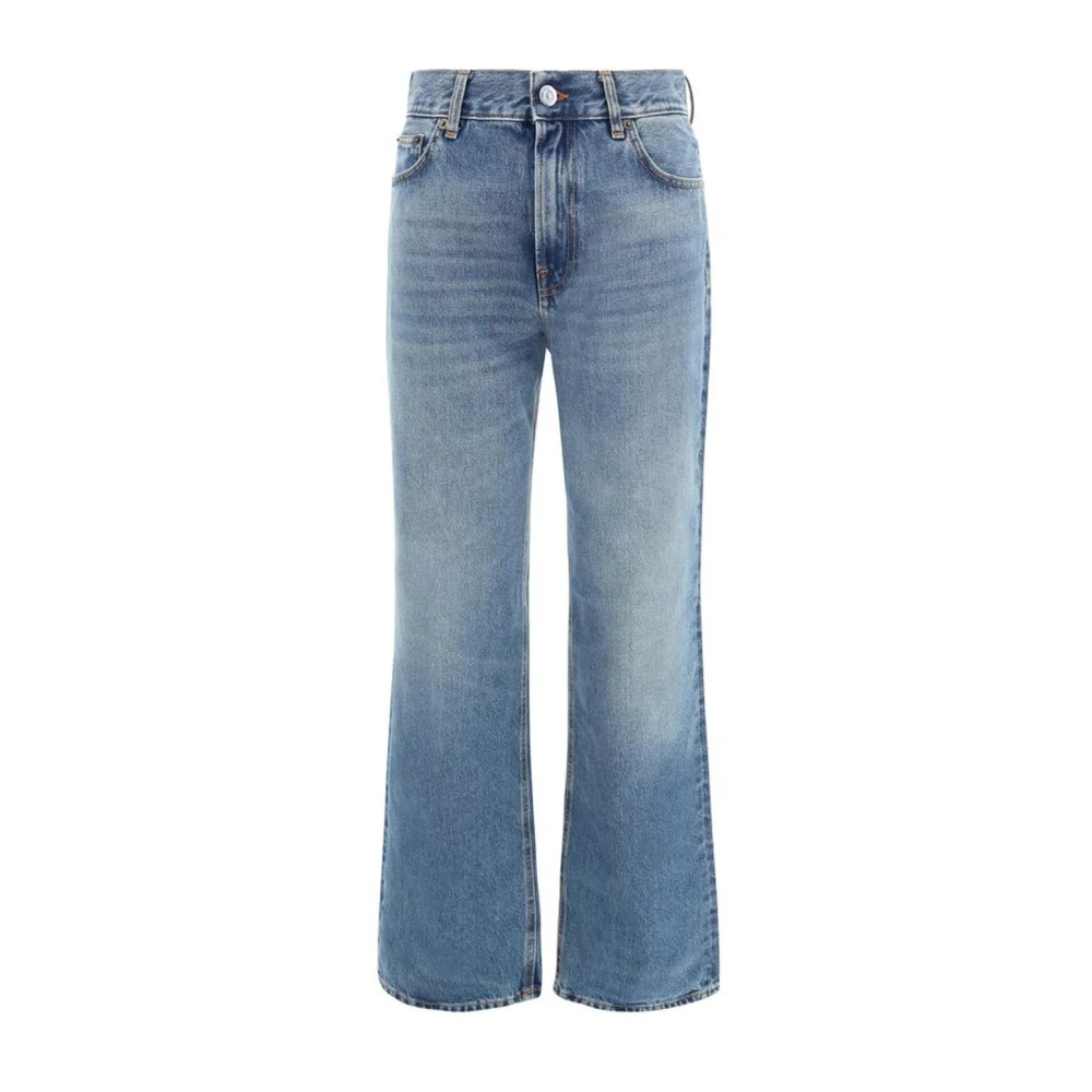 Haikure Klassieke vijf-pocket jeans met leren patch Blue Dames