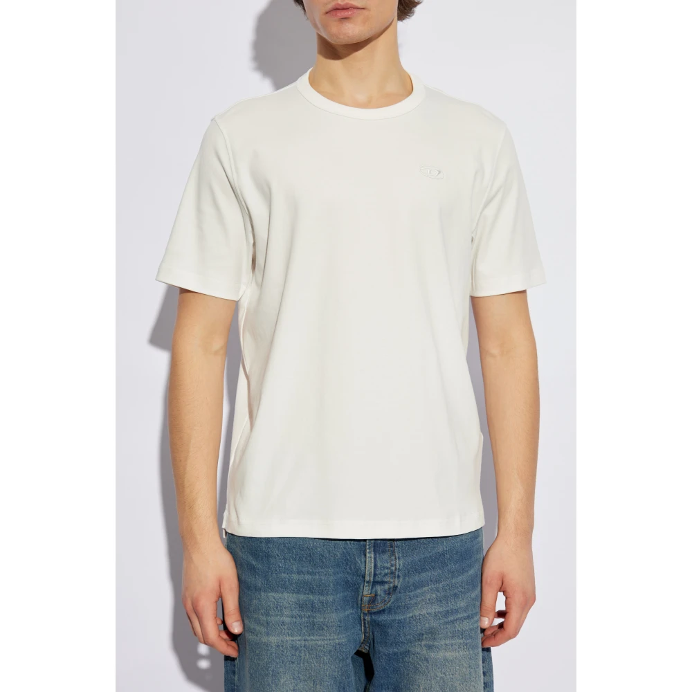 Diesel T-shirt T-Adjust-Slits-R17 Beige Heren