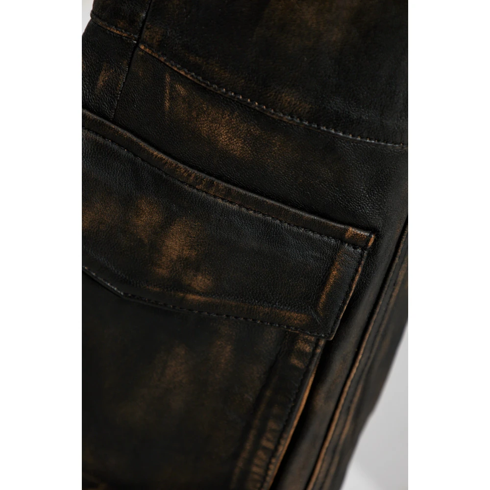 Gestuz Leren broek Lineragz Brown Dames