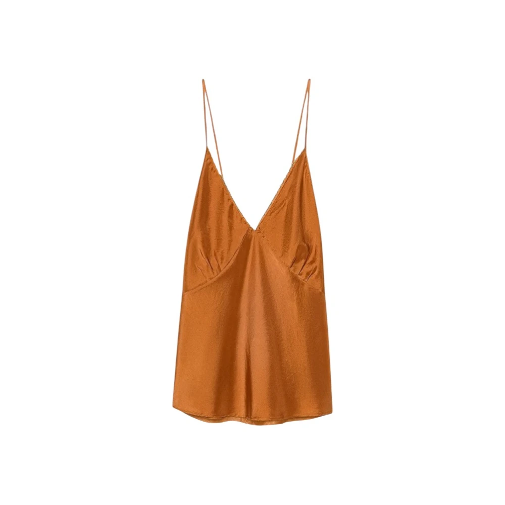Forte Forte Orange Sleeveless Tops, Female, L, Sleeveless Tops