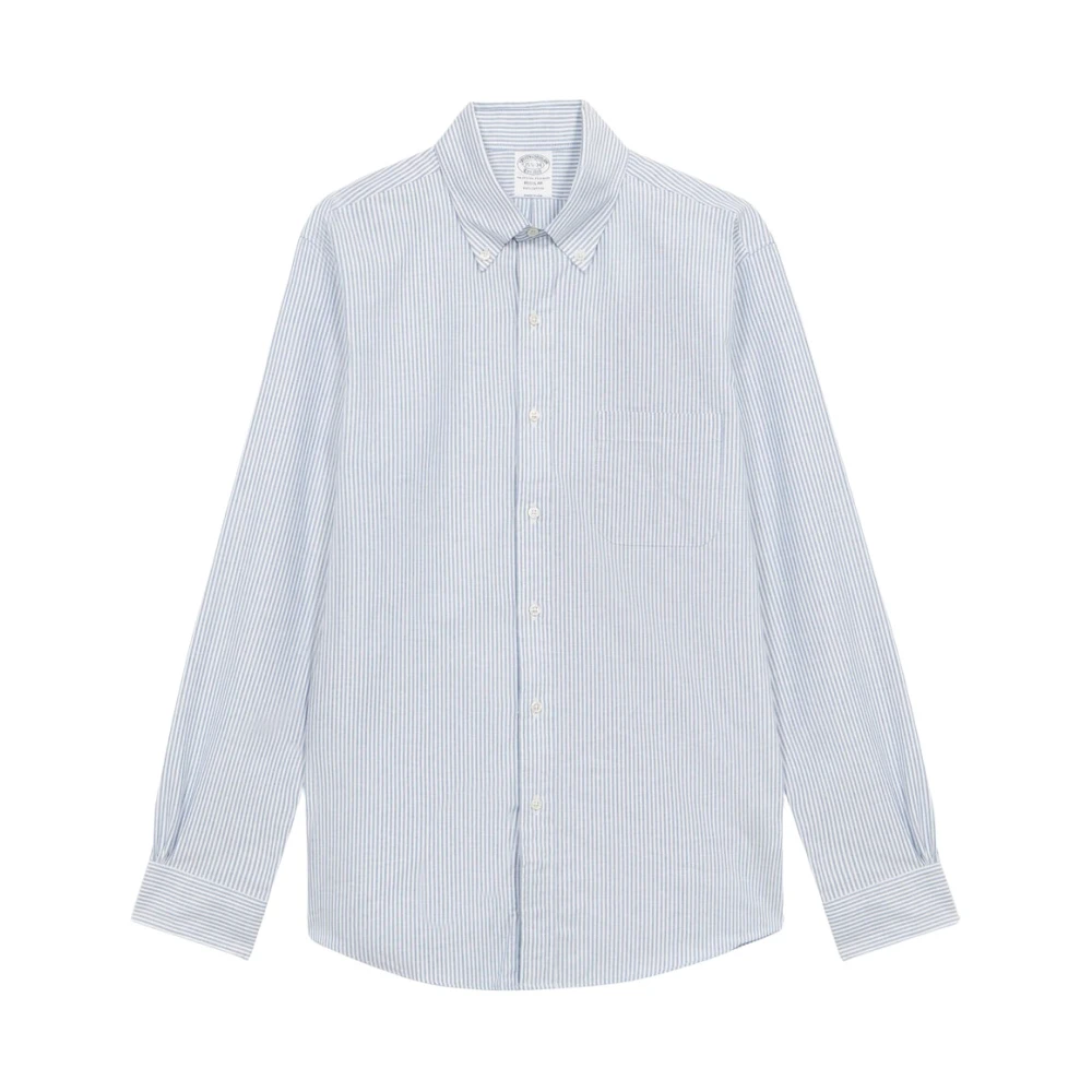 Brooks Brothers Blauw Gestreept Regular Fit US Oxford Katoenen Overhemd met Button-Down Kraag Multicolor Heren