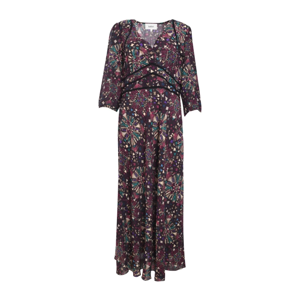 BA&SH Bordeaux Bloemenprint Jurk Multicolor Dames