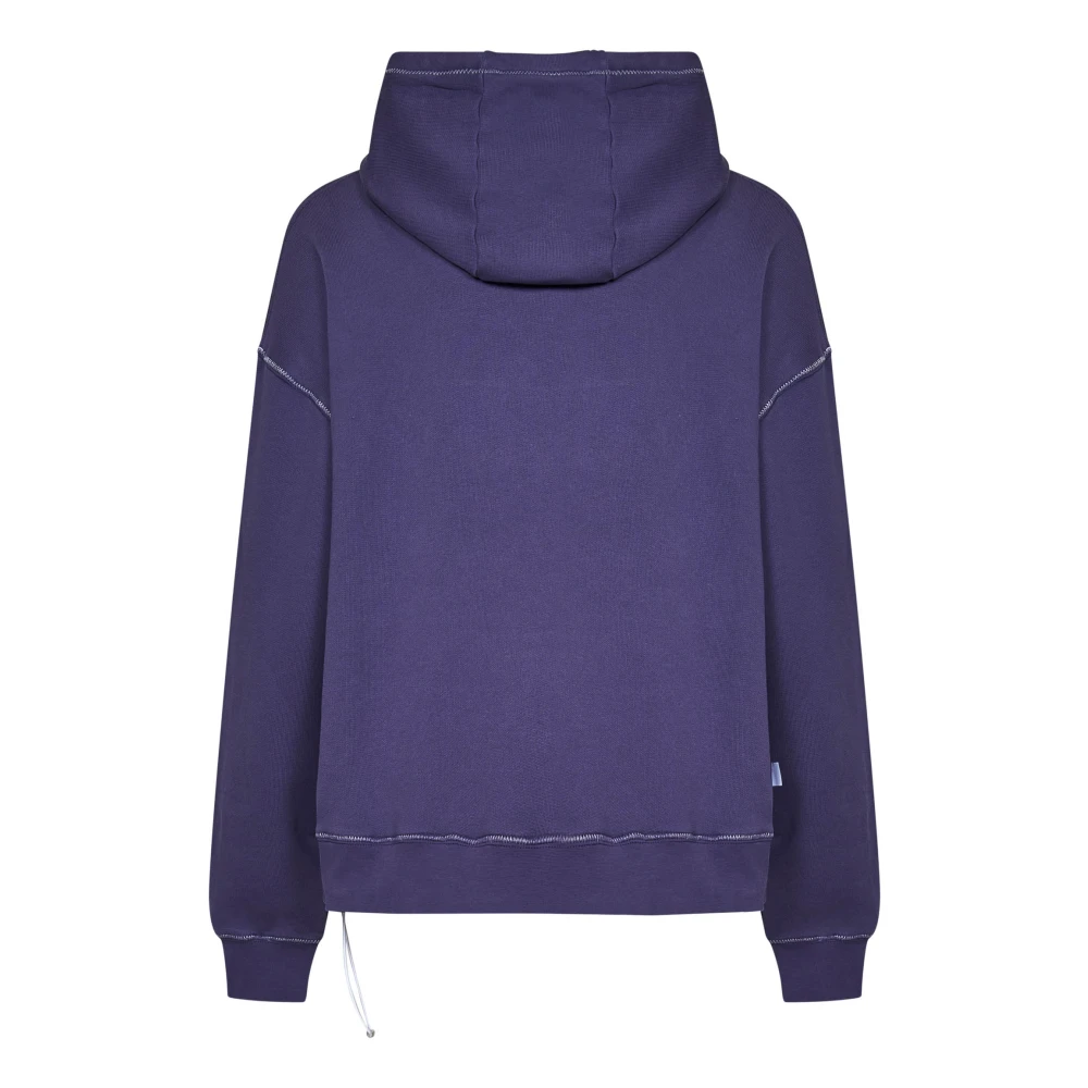 Bonsai Paarse Geborduurde Logo Hoodie Aw24 Purple Heren