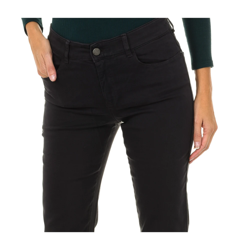 Armani Jeans Stretch denim jeans met logodetail Black Dames