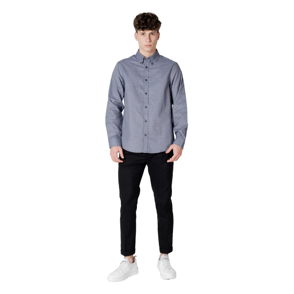 Armani Exchange Elegante herenoverhemd met lange mouwen Blue Heren