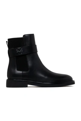 Svarta Läder Double T Boots