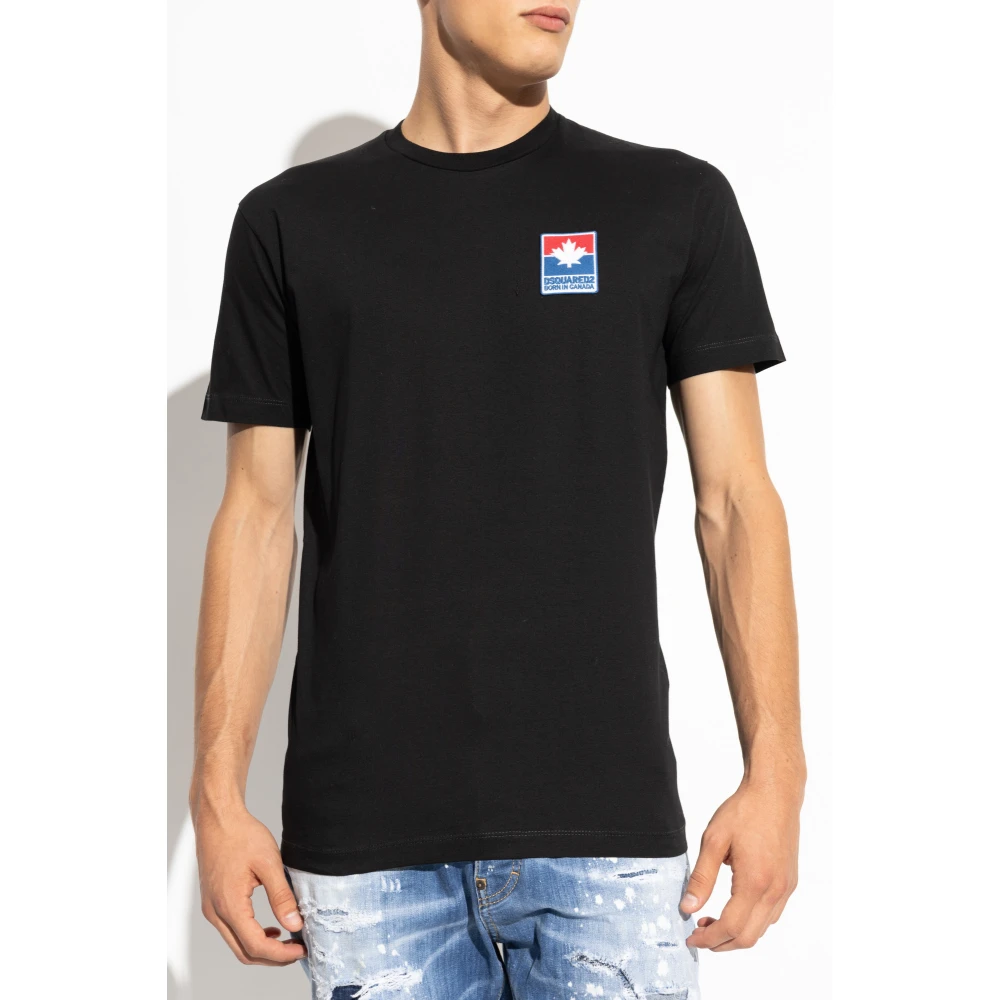 Dsquared2 T-shirt met patch Black Heren