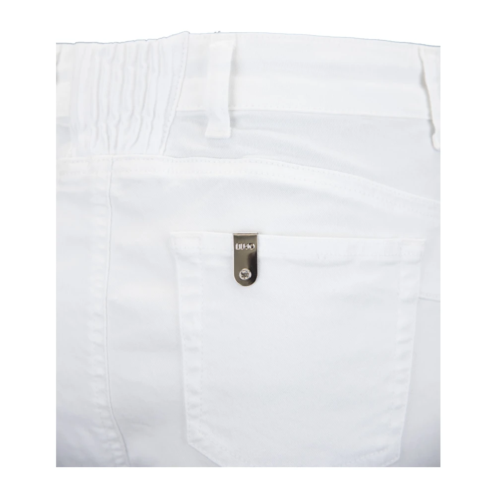 Liu Jo Geknoopte Dames Jeans met Zilveren Detail White Dames