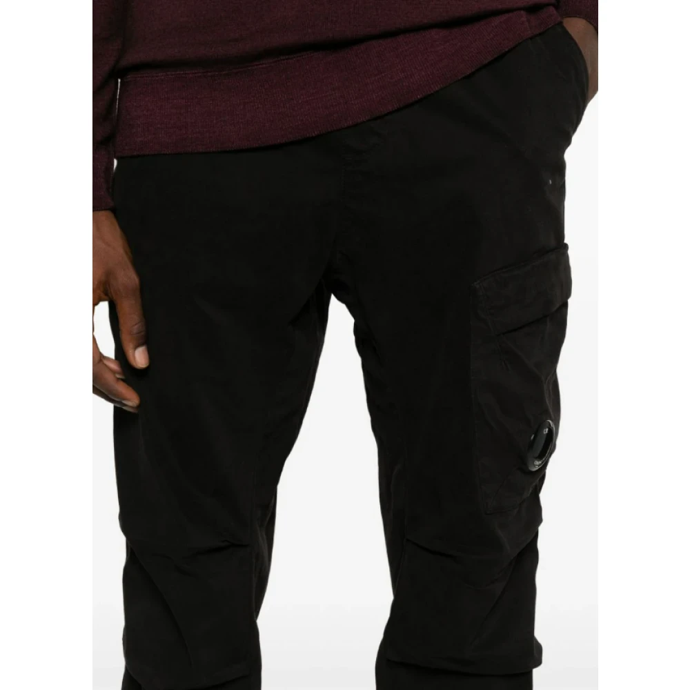 C.P. Company Zwarte Cargo Broek Stretch Sateen Black Heren