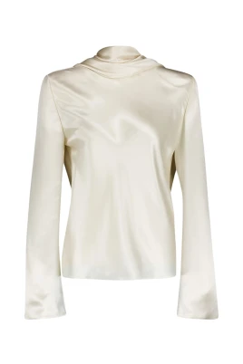Elegant Silke Rullkrage Blus