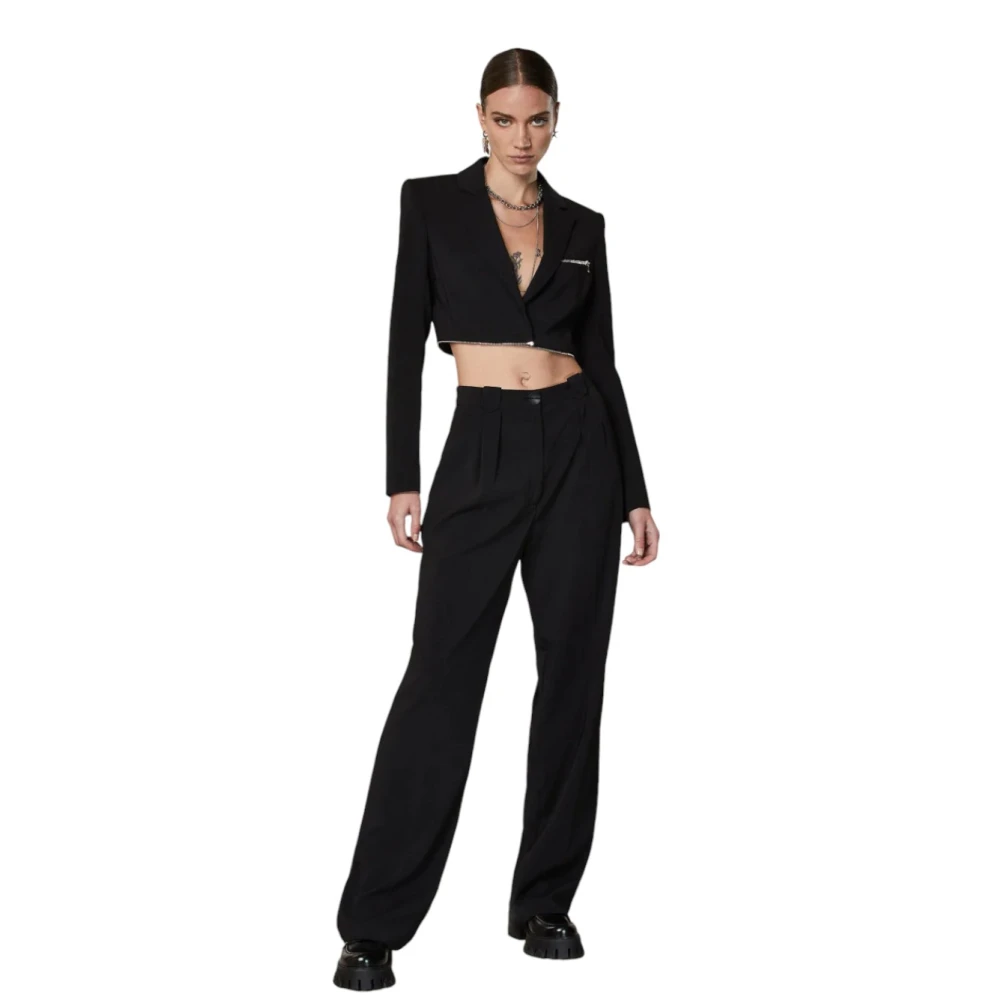 PATRIZIA PEPE Stijlvolle Jas voor Vrouwen Black Dames