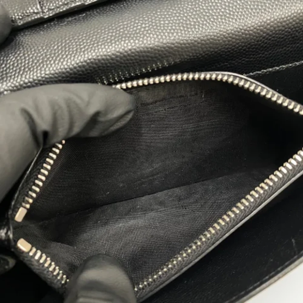 Saint Laurent Vintage Pre-owned Leather wallets Black Unisex
