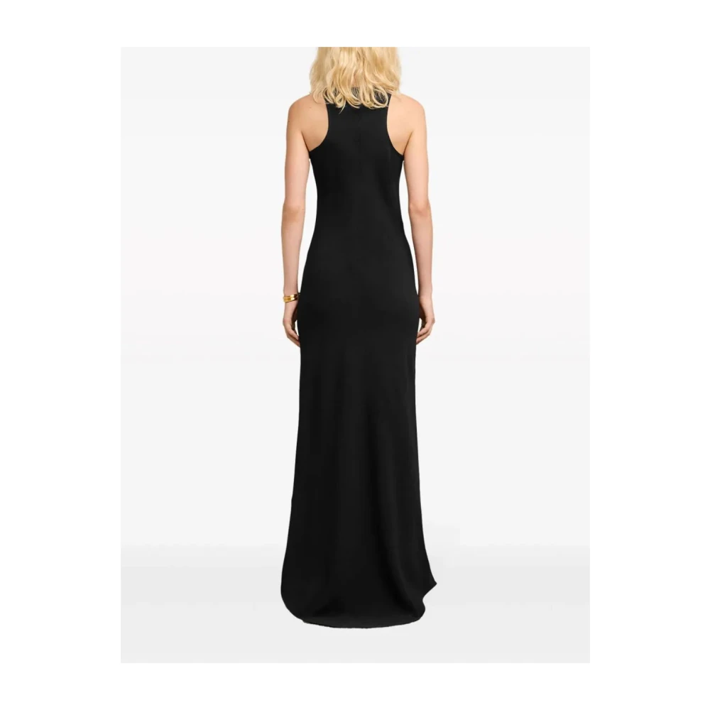 Ami Paris Zwart Biais Gesneden Jurk Black Dames