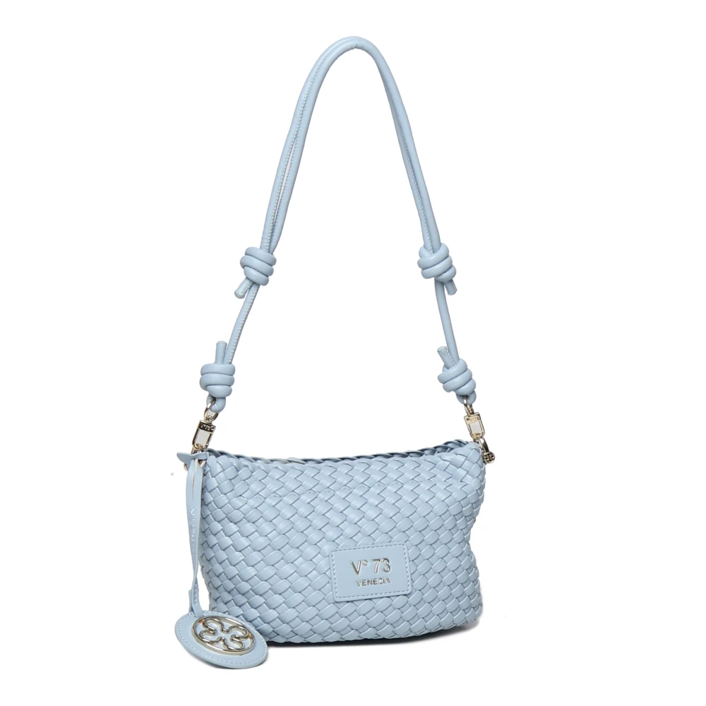 V73 Blauwe Synthetische Schoudertas met Hanger Blue Dames