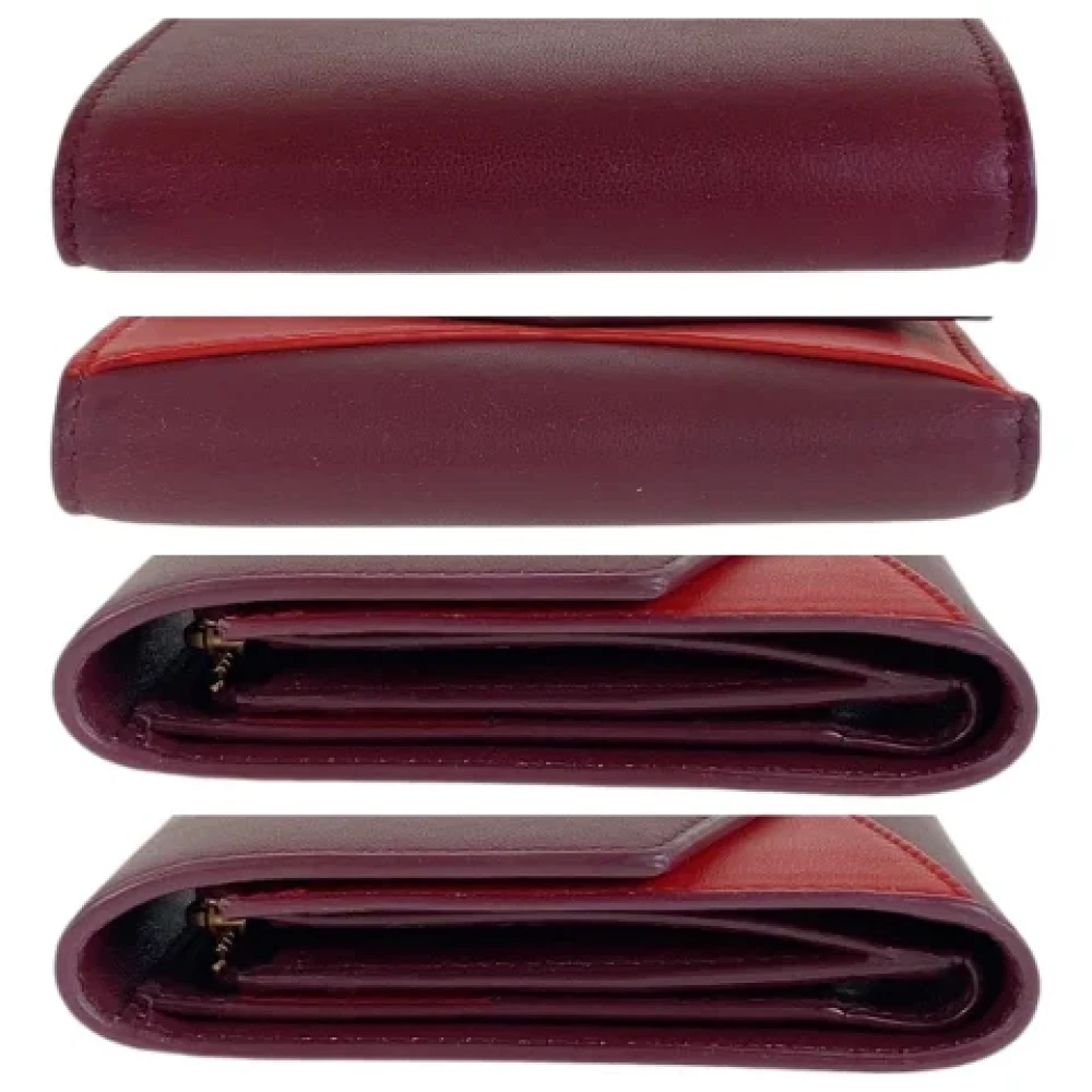 Bottega Veneta Vintage Pre-owned Leather wallets Red Dames