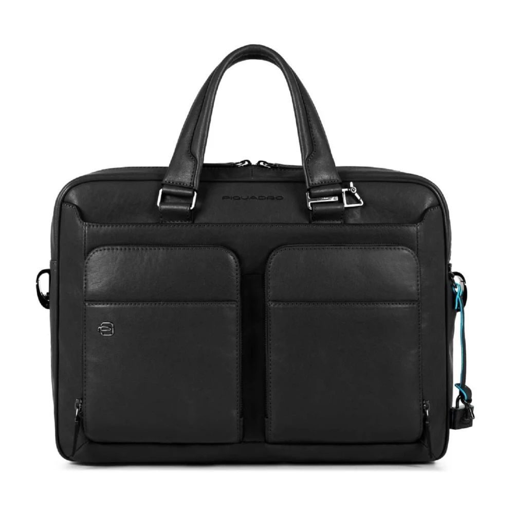 Piquadro Unisex Black Slim Computer Bag 15" With Ipad Compartment