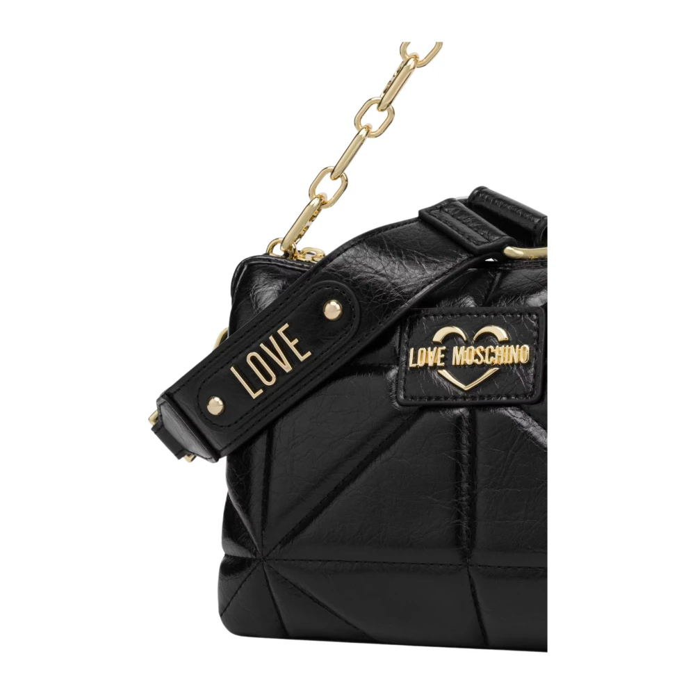 Love Moschino Zwarte Schoudertas PU Materiaal Black Dames