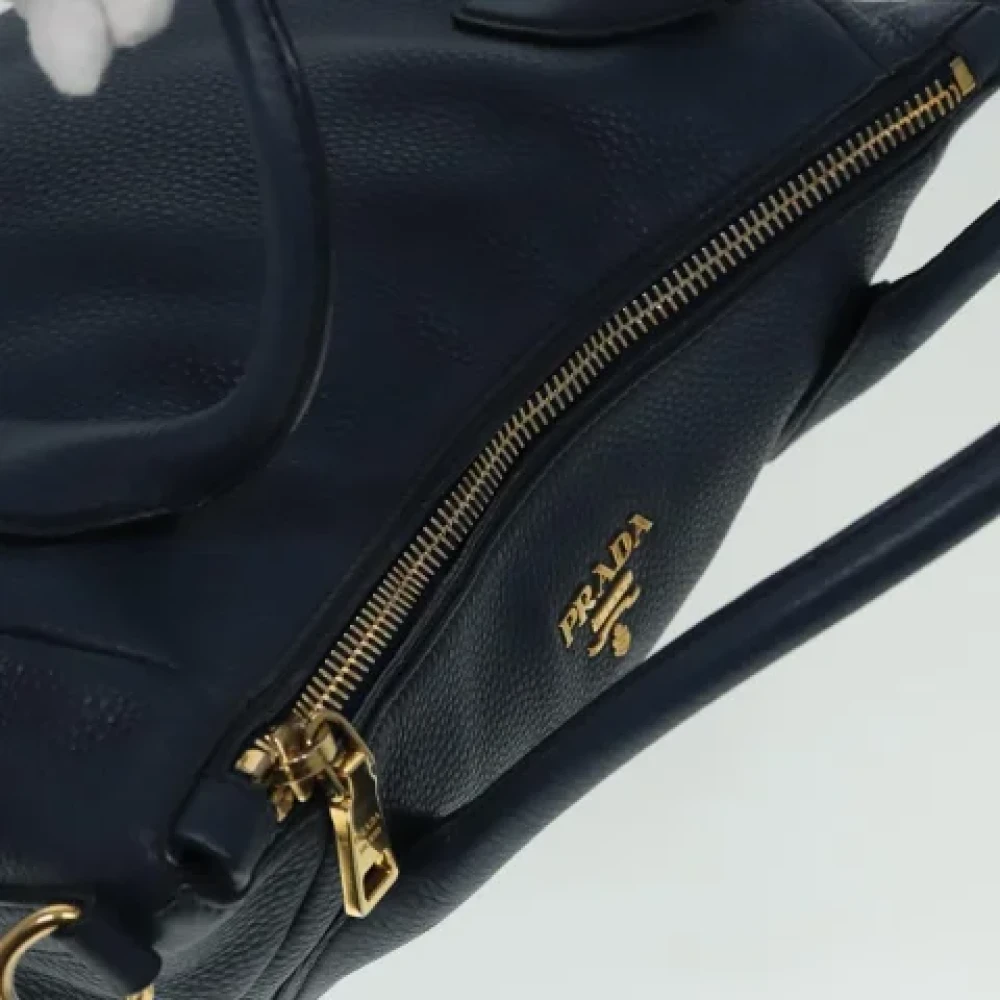 Prada Vintage Pre-owned Leather handbags Blue Dames