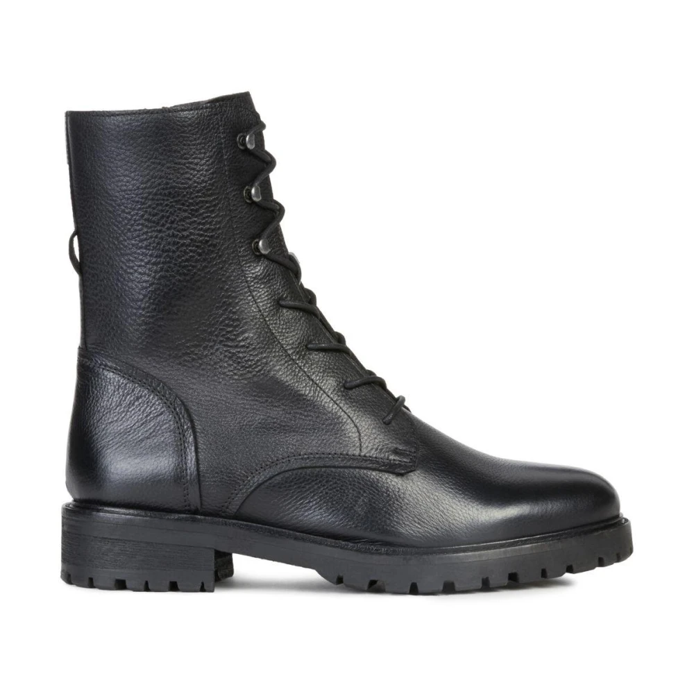 Geox Women's Black Lace-Up Boots, 3 Uk, Hoara Booties