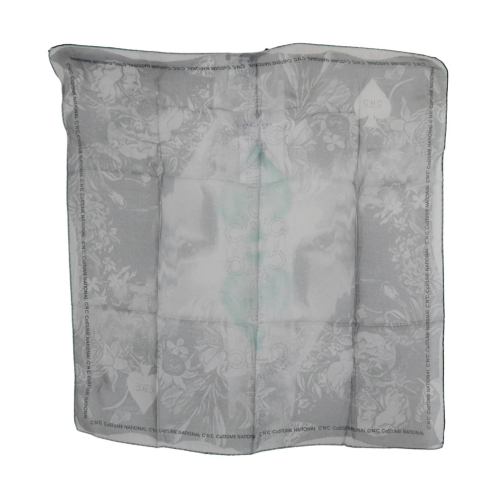 Costume National , Silk Scarves, Female, Gray, One Size, Silk Shawl Foulard Wrap Scarf - Image 3
