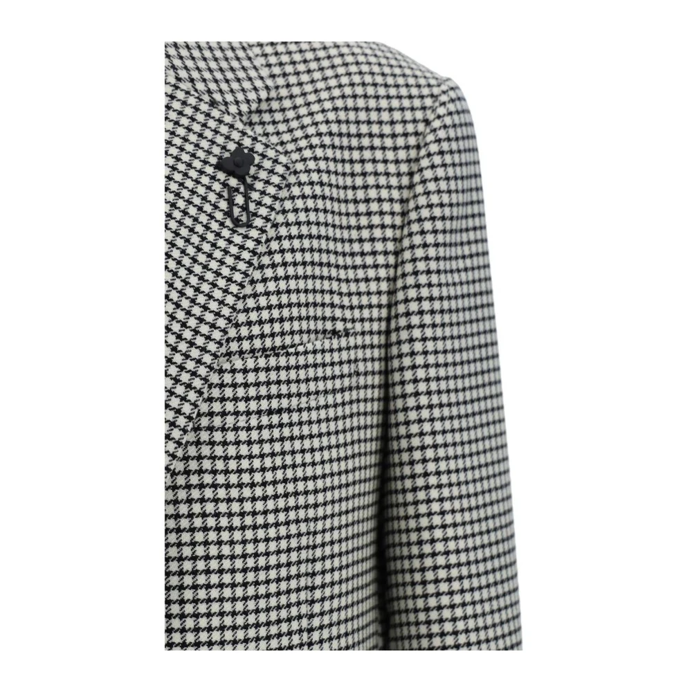 Lardini Geruite Patroon Wollen Blazer Jas White Heren