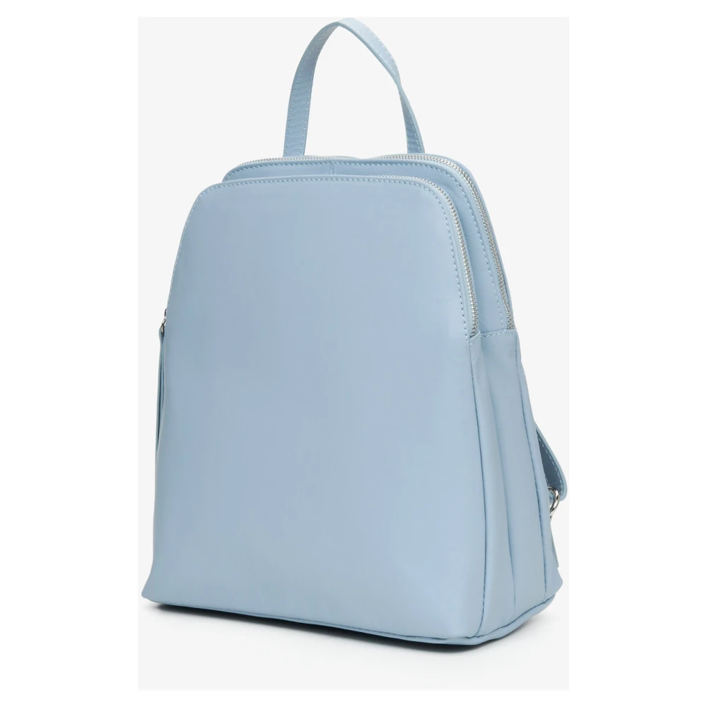 Estro Dames Lichtblauwe Rugzak gemaakt van Echt Italiaans Leer Er00115039 Blue Dames