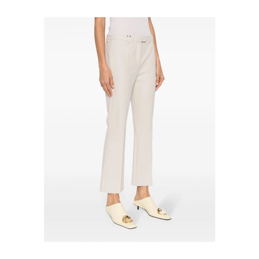 Max Mara Beige Elastische Broek met Details Beige Dames