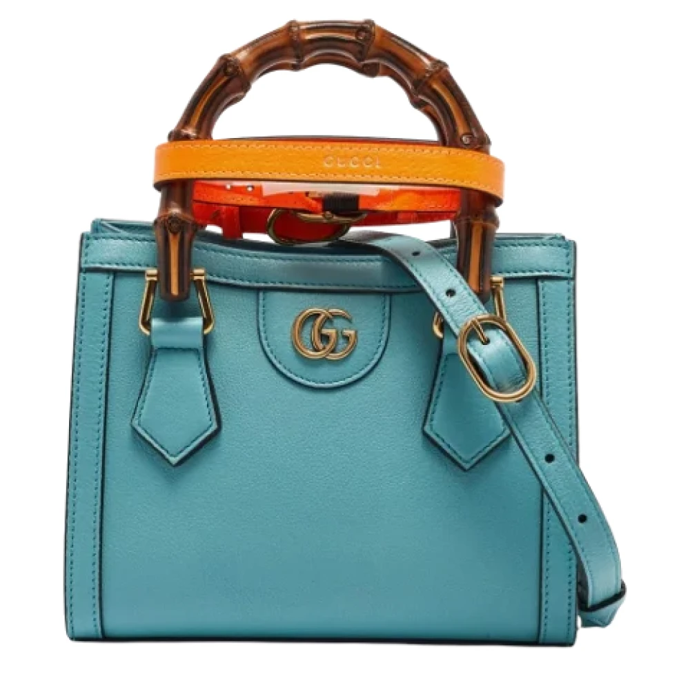 Gucci Vintage Pre-owned Leather totes Blue Dames