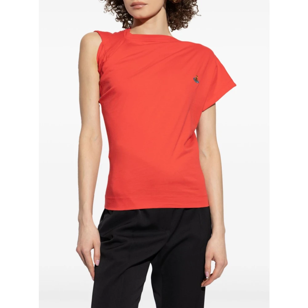 Vivienne Westwood Klaproos Rood Orb Logo Twist Top Red Dames