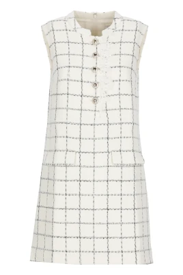 Boucle Lace Trim Mini Dress