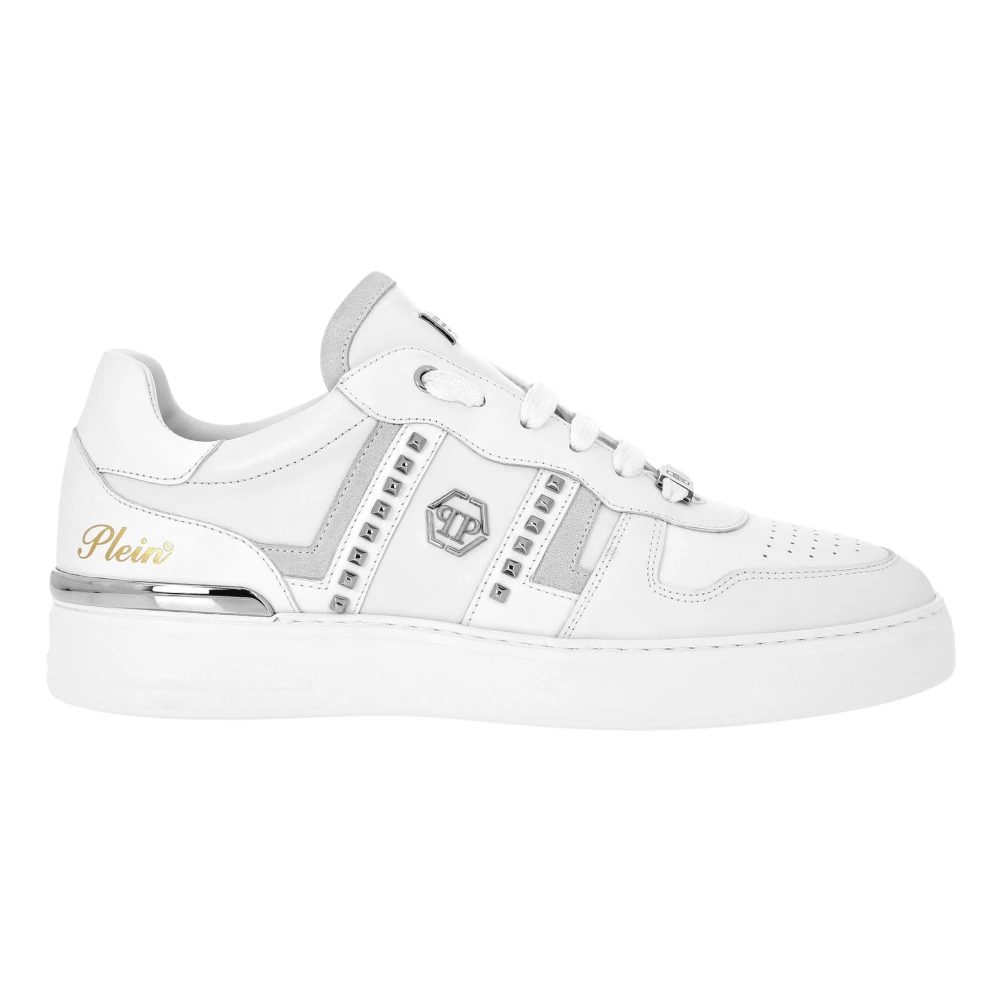 Philipp Plein Low Top Sneakers Mix Cut Studs unisex Schoenen Wit